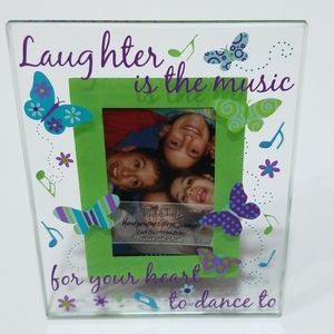 Small handpainted glass picture frame